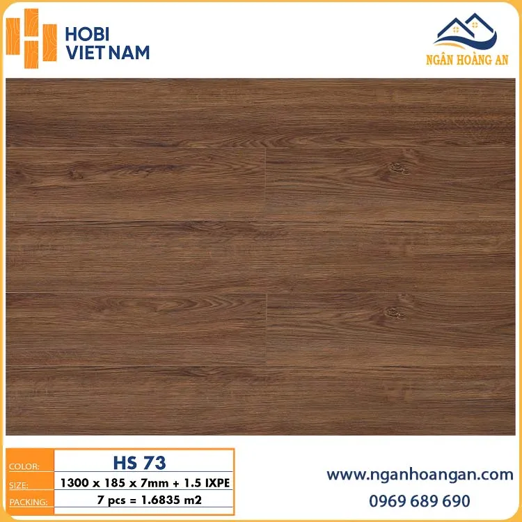 Sàn Nhựa Giả Gỗ Hèm Khoá Hobiwood HS73 Dày 7mm