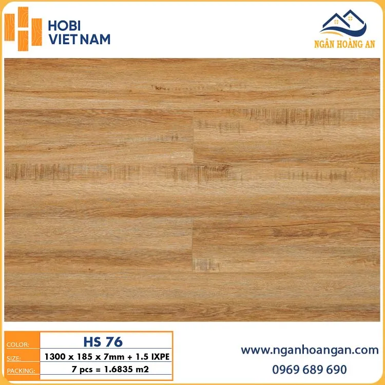 Sàn Nhựa Giả Gỗ Hèm Khóa Hobiwood HS76 Dày 7mm