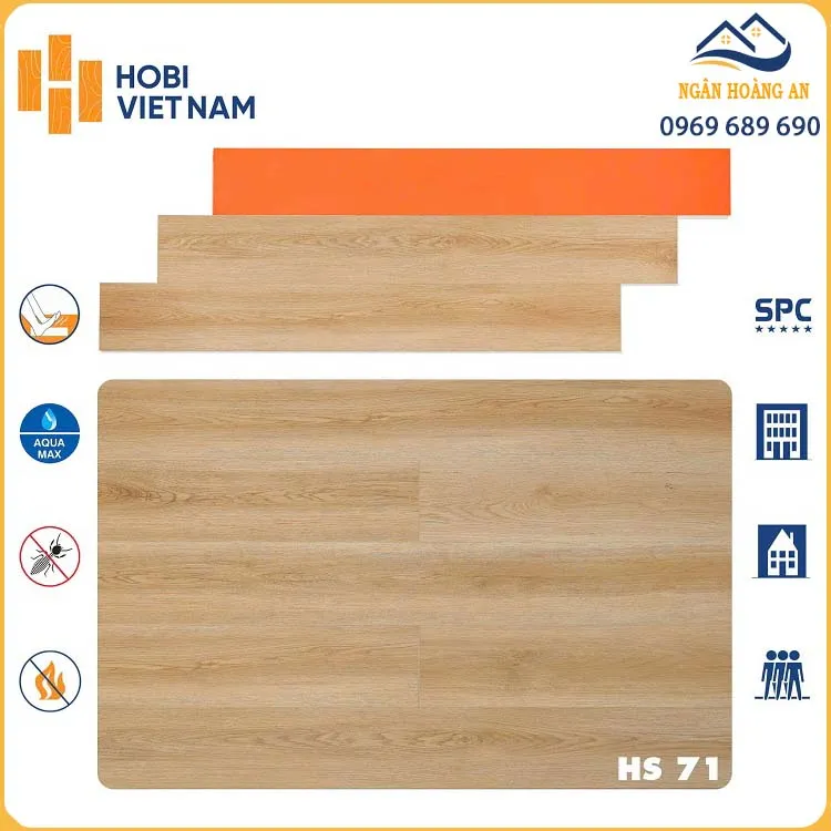 Sàn Nhựa Hèm Khóa SPC 7mm Hobiwood HS71