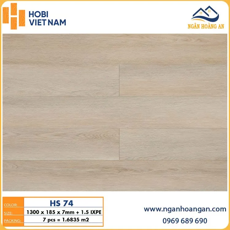 Sàn Nhựa Hèm Khoá SPC Hobiwood HS74 Dày 7mm Sàn Nhựa Hèm Khoá SPC Hobiwood HS74 Dày 7mm