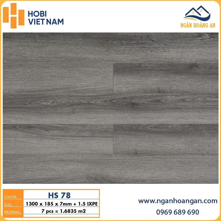 Sàn Nhựa Hèm Khoá SPC Hobiwood HS78 Dày 7mm Sàn Nhựa Hèm Khoá SPC Hobiwood HS78 Dày 7mm