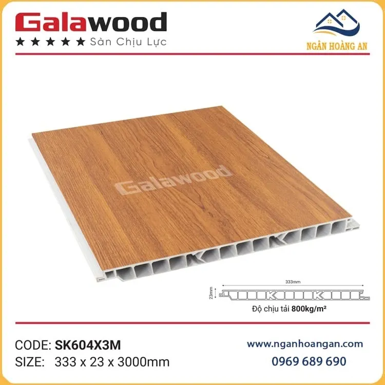 Sàn Nhựa PVC Chịu Lực Giả Gỗ Làm Gác Lửng Galawood SK604X3M