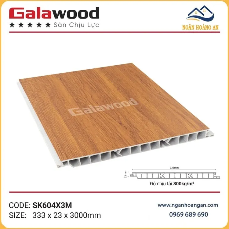 Sàn Nhựa PVC Chịu Lực Giả Gỗ Làm Gác Lửng Galawood SK604X3M