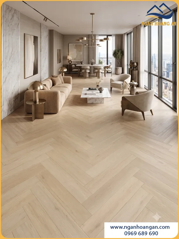 Ứng Dụng Sàn Nhựa Xương Cá Cao Cấp Hobiwood 6mm HX77 Vân Trắng Sữa Ứng Dụng Sàn Nhựa Xương Cá Cao Cấp Hobiwood 6mm HX77 Vân Trắng Sữa