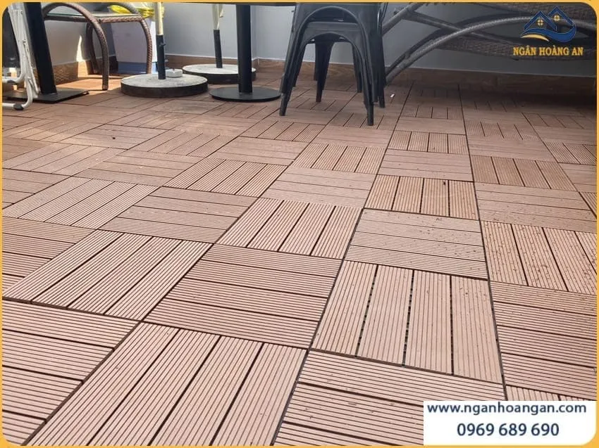 Sân Thượng Lát Vỉ Gỗ Nhựa Kosmos Copper Brown
