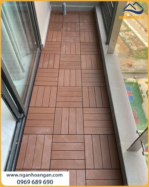 Sân Thượng Ngoài Trời Lát Vỉ Gỗ Nhựa Kosmos Copper Brown