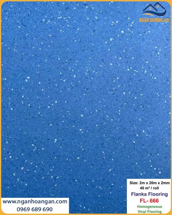 Sàn Vinyl Cuộn Flanka 2mm Kháng Khuẩn FL-666 Xanh Nhạt Sàn Vinyl Cuộn Flanka 2mm Kháng Khuẩn FL-666 Xanh Nhạt