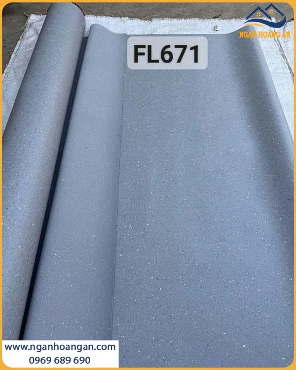 Sàn Vinyl Cuộn Kháng Khuẩn 2mm Flanka FL-671 Xám Xanh Sàn Vinyl Cuộn Kháng Khuẩn 2mm Flanka FL-671 Xám Xanh