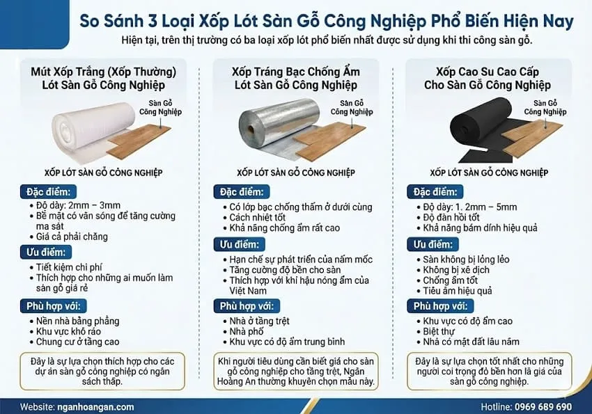 So Sánh 3 Loại Xốp Lót Sàn Gỗ Công Nghiệp Phổ Biến Hiện Nay