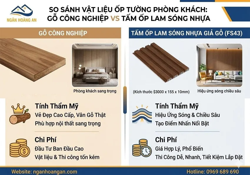 So Sánh Giữa Gỗ Công Nghiệp Và Tấm Ốp Lam Sóng Bằng Nhựa Giả Gỗ
