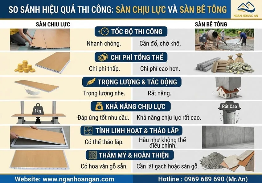 So Sánh Hiệu Quả Thi Công: Sàn Chịu Lực Và Sàn Bê Tông