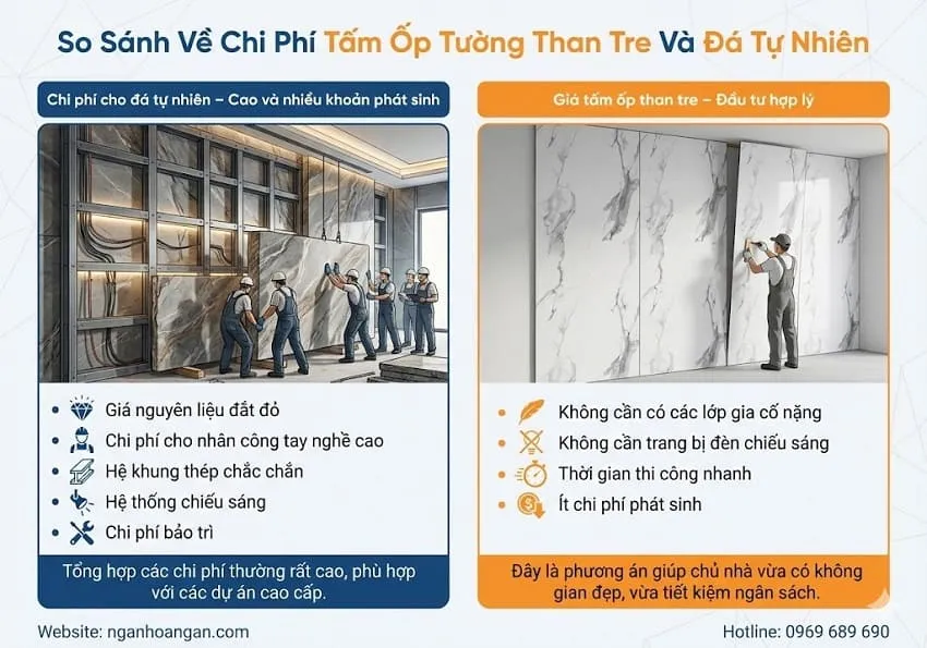 So Sánh Về Chi Phí Tấm Ốp Tường Than Tre Và Đá Tư Nhiên So Sánh Về Chi Phí Tấm Ốp Tường Than Tre Và Đá Tư Nhiên