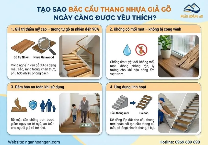 Tại Sao Bậc Cầu Thang Nhựa Giả Gỗ Ngày Càng Được Yêu Thích?