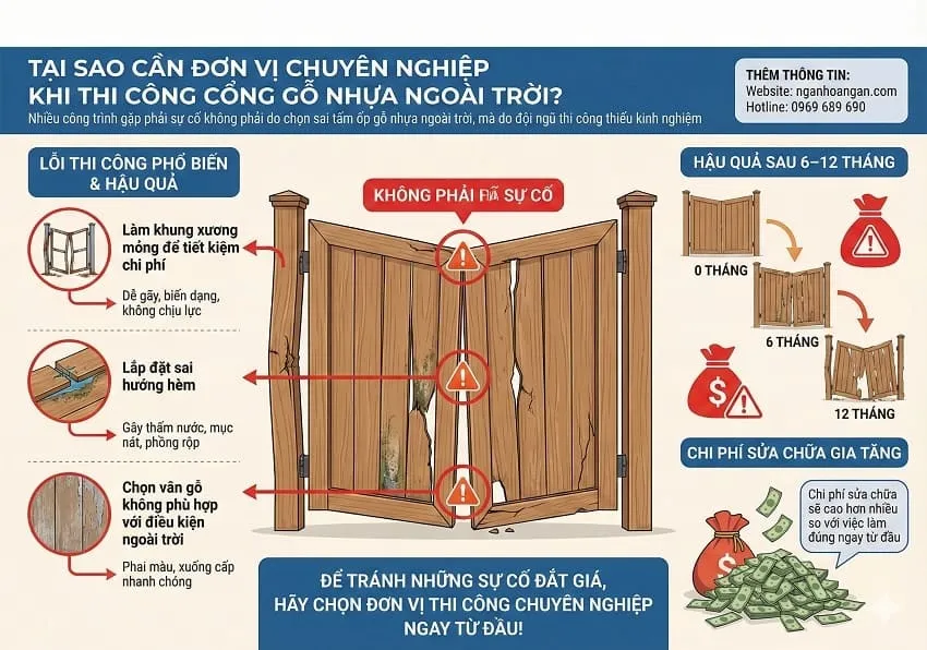Khung Xương – Yếu Tố Quyết Định Độ Bền Của Cổng Gỗ Nhựa Ngoài Trời