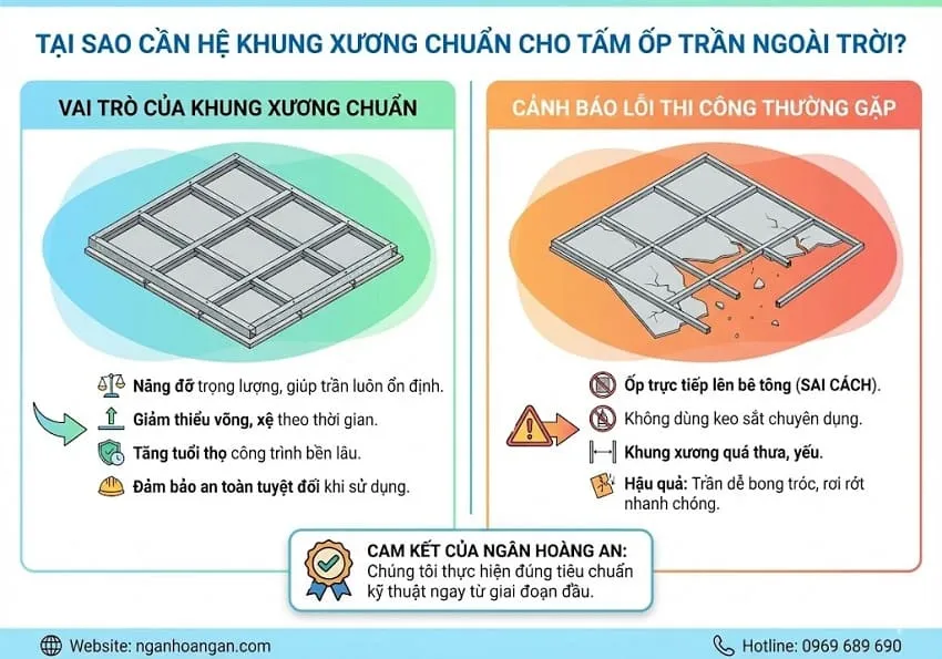 Tại Sao Cần Hệ Khung Xương Chuẩn Cho Thi Công Tấm Ốp Trần Ngoài Trời?