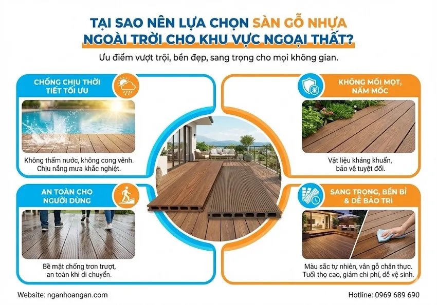 Tại Sao Nên Lựa Chọn Sàn Gỗ Nhựa Ngoài Trời Cho Khu Vực Ngoại Thất?