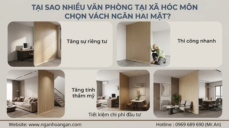 Tại Sao Nhiều Văn Phòng Tại Xã Hóc Môn Chọn Vách Ngăn Hai Mặt?
