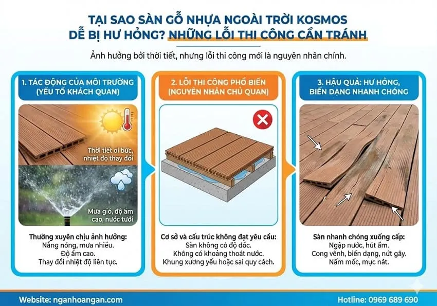 Tại Sao Sàn Gỗ Nhựa Ngoài Trời Dễ Bị Hư Hỏng?