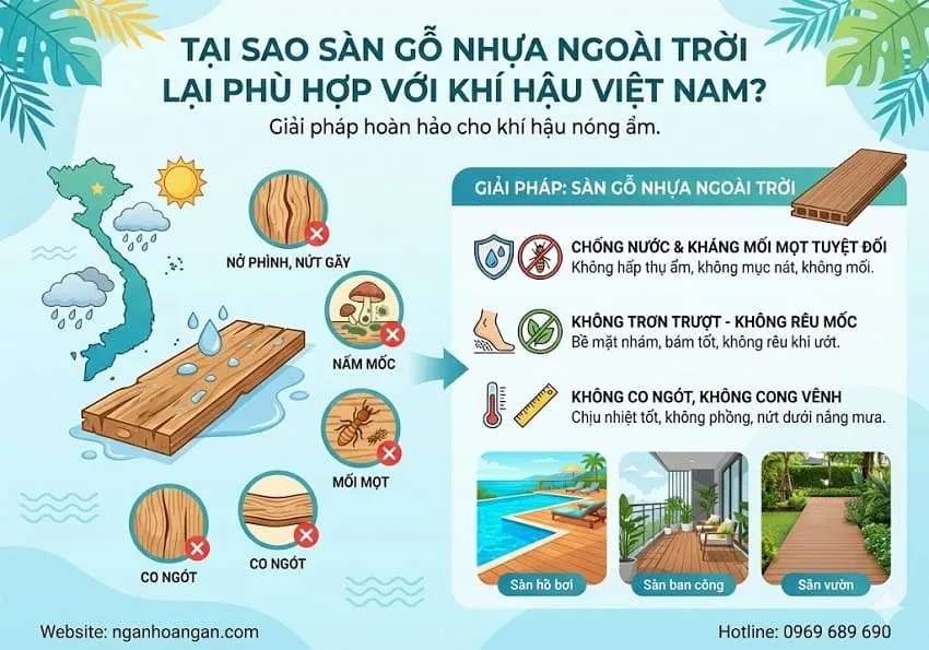 Tại Sao Sàn Gỗ Nhựa Ngoài Trời Lại Phù Hợp Với Khí Hậu Việt Nam?