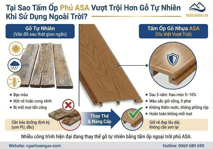 Tại Sao Tấm Ốp Phủ ASA Vượt Trội Hơn Gỗ Tự Nhiên Khi Sử Dụng Ngoài Trời?