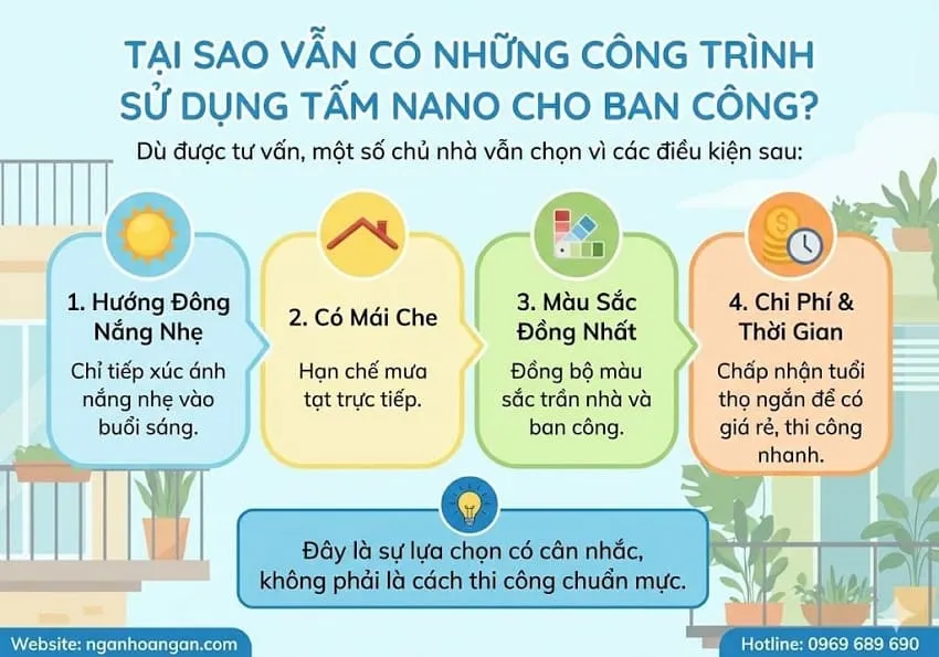 Tại Sao Vẫn Có Những Công Trình Sử Dụng Tâm Nano Cho Ban Công