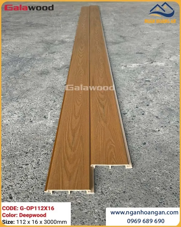 Tấm Ốp Gỗ Nhựa Ngoài Trời Phủ ASA Galawood G-OP112X16 Deep Wood