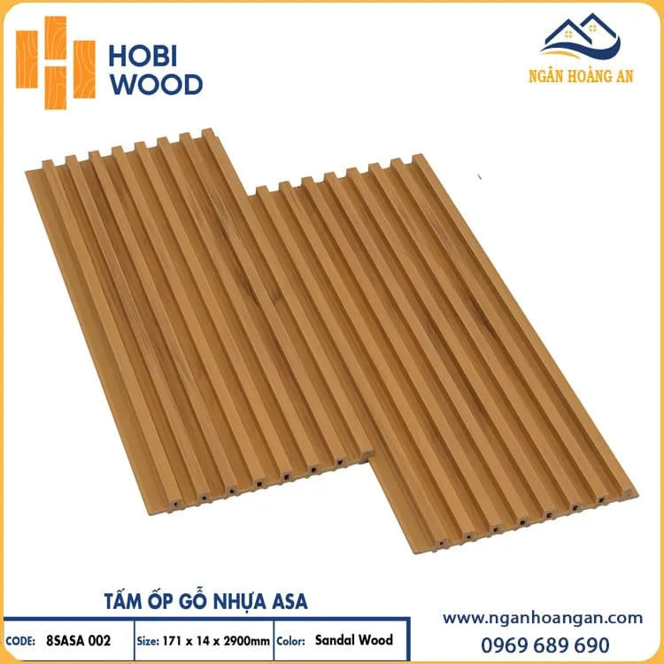 Tấm Lam Sóng Ngoài Trời Phủ ASA Hobiwood 8SASA002 Sandal wood