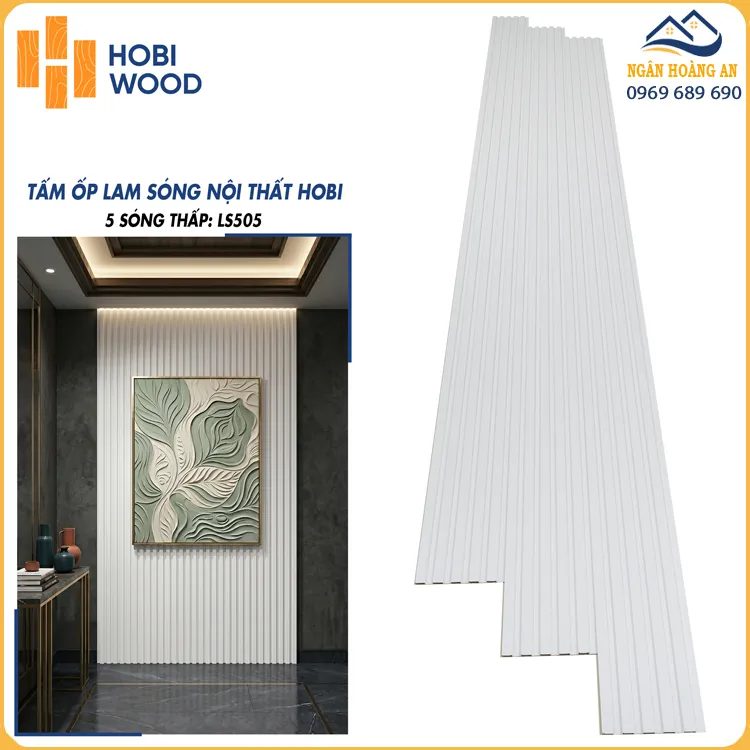Tấm Lam Sóng Nhựa Hobiwood LS505 Trắng Sáng Bóng Tấm Lam Sóng Nhựa Hobiwood LS505 Trắng Sáng Bóng