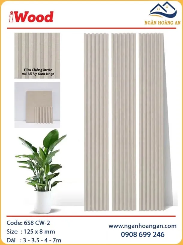 Tấm Lam Sóng Than Tre iWood 6S8 CW-2 Cắt Theo Kích Thước