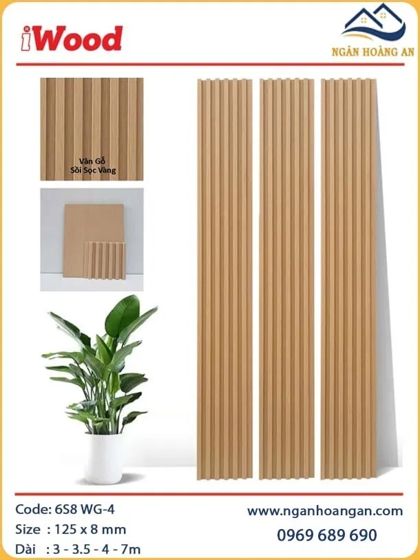 Tấm Lam Sóng Than Tre Ốp Tường Vân Gỗ Sòi Sọc Vàng iWood 6S8 WG-4 Tấm Lam Sóng Than Tre Ốp Tường Vân Gỗ Sòi Sọc Vàng iWood 6S8 WG-4