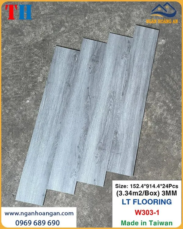Tấm Lót Sàn Dán Keo Giả Gỗ THFloor W303-1 Dày 3mm