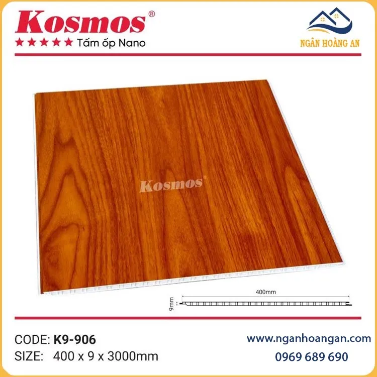 Tấm Nano Ốp Tường Giả Vân Gỗ Chân Kép Kosmos K9-906
