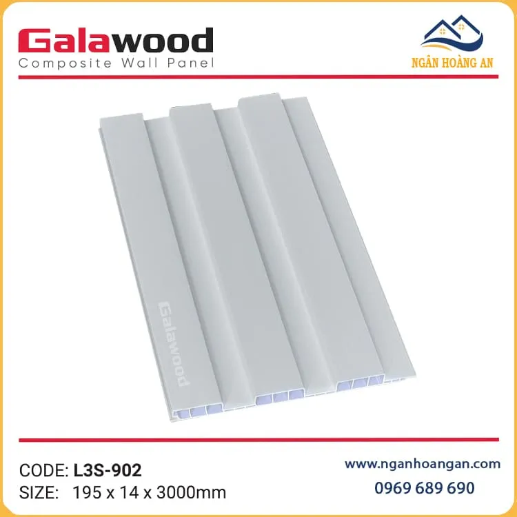 Tấm Ốp Lam Sóng Nhựa Trắng Trơn Galawood L3S-902