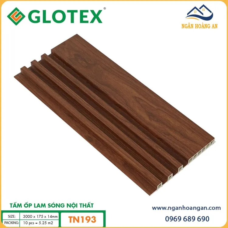 Tấm Nhựa Ốp Trần Lam Sóng Vân Gỗ Glotex TN193 Tấm Nhựa Ốp Trần Lam Sóng Vân Gỗ Glotex TN193