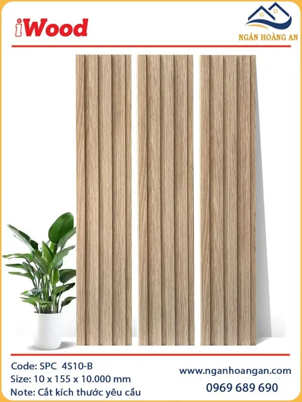 Tấm Nhựa Ốp Tường Lam 4 Sóng Giả Gỗ iWood 4S10-B