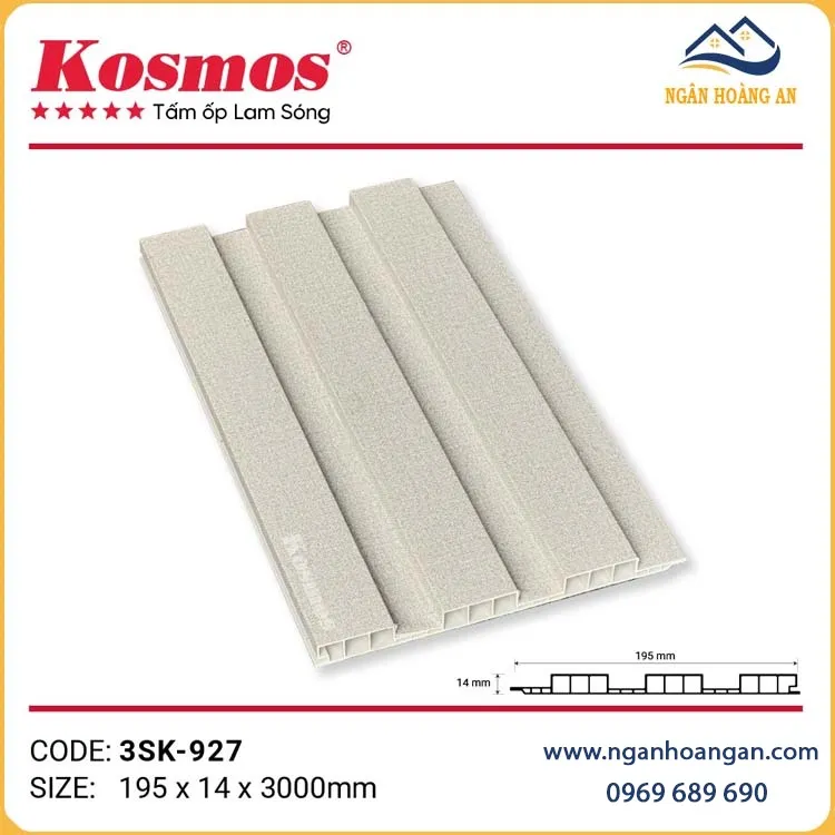 Tấm Nhựa Ốp Tường Lam Sóng Chân Kép Kosmos 3SK-927