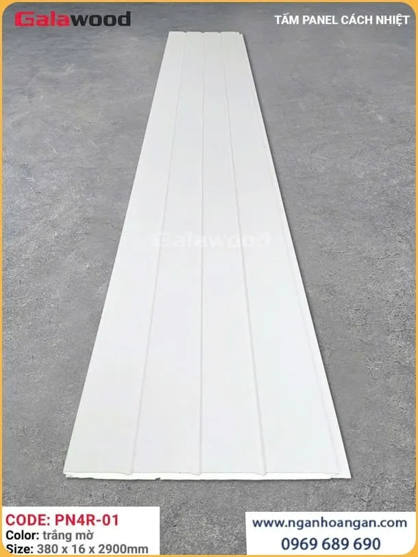 Tấm Ốp Cách Nhiệt Panel Galawood PN4R-01 Trắng Mờ Tại Cần Giờ TPHCM