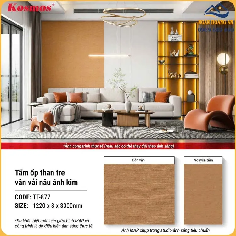 Ứng Dụng Của Tấm Ốp Than Tre Vân Vải Nâu Ánh Kim Kosmos TT-877 Ứng Dụng Của Tấm Ốp Than Tre Vân Vải Nâu Ánh Kim Kosmos TT-877