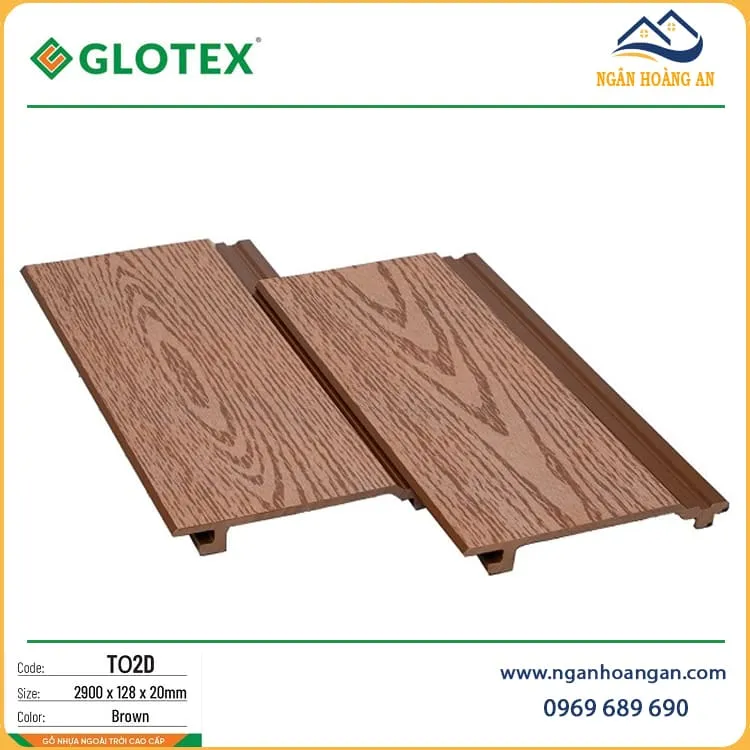 Tấm Ốp Gỗ Nhựa Ngoài Trời Ốp Trần Glotex TO2D Brown Tấm Ốp Gỗ Nhựa Ngoài Trời Ốp Trần Glotex TO2D Brown
