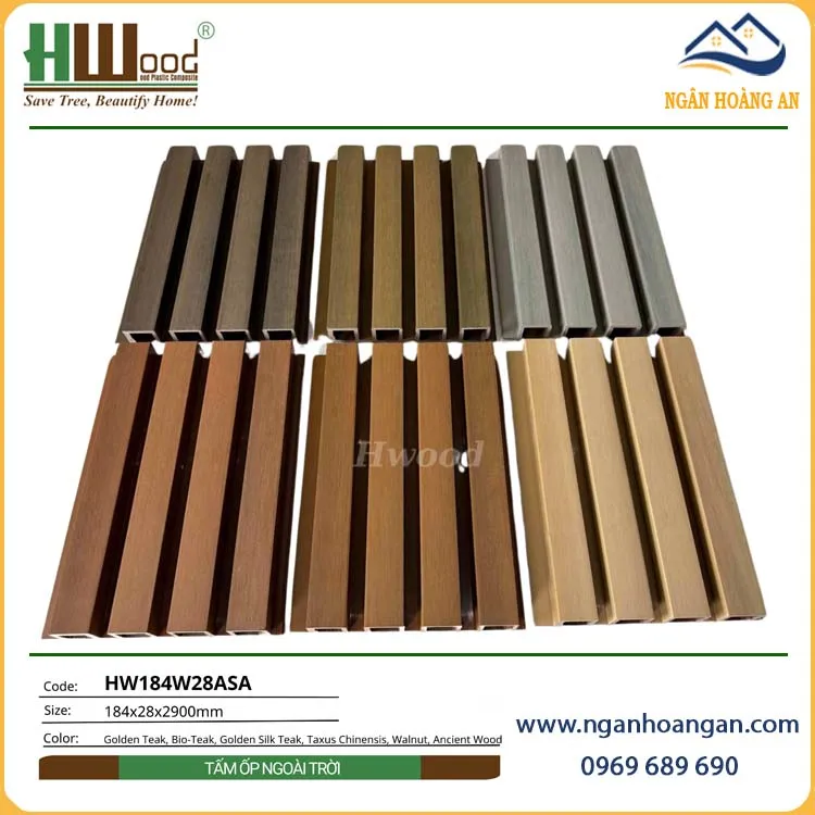 Tấm Ốp Lam 4 Sóng Ngoài Trời Phủ ASA Hwood HW184W28ASA Tấm Ốp Lam 4 Sóng Ngoài Trời Phủ ASA Hwood HW184W28ASA