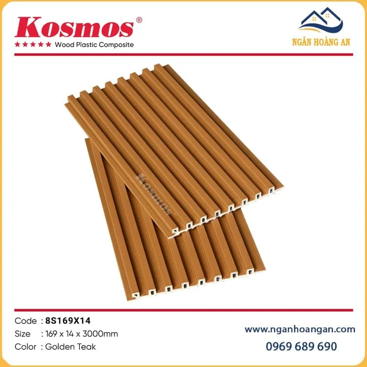 Tấm Ốp Lam 8 Sóng Ngoài Trời Phủ ASA Kosmos 8S169X14 Golden Teak Tấm Ốp Lam 8 Sóng Ngoài Trời Phủ ASA Kosmos 8S169X14 Golden Teak