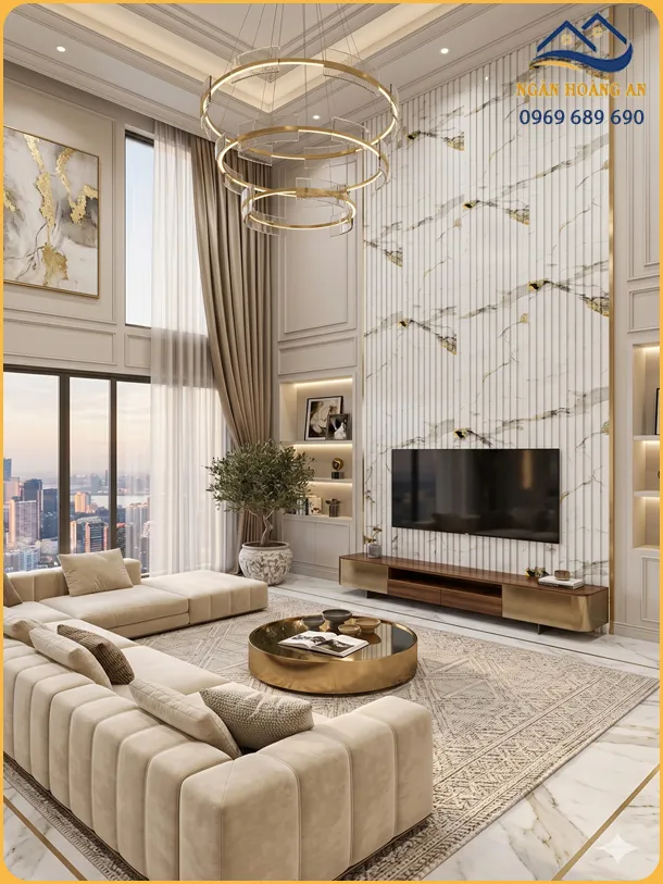 Ứng Dụng Tấm Ốp Lam Sóng Hobiwood LS507 Vân Đá Trắng Vàng Gold Ứng Dụng Tấm Ốp Lam Sóng Hobiwood LS507 Vân Đá Trắng Vàng Gold