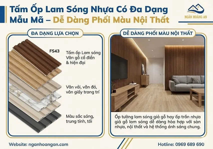 Tấm Ốp Lam Sóng Nhựa Có Đa Dạng Mẫu Mã – Dễ Dàng Phối Màu Nội Thất