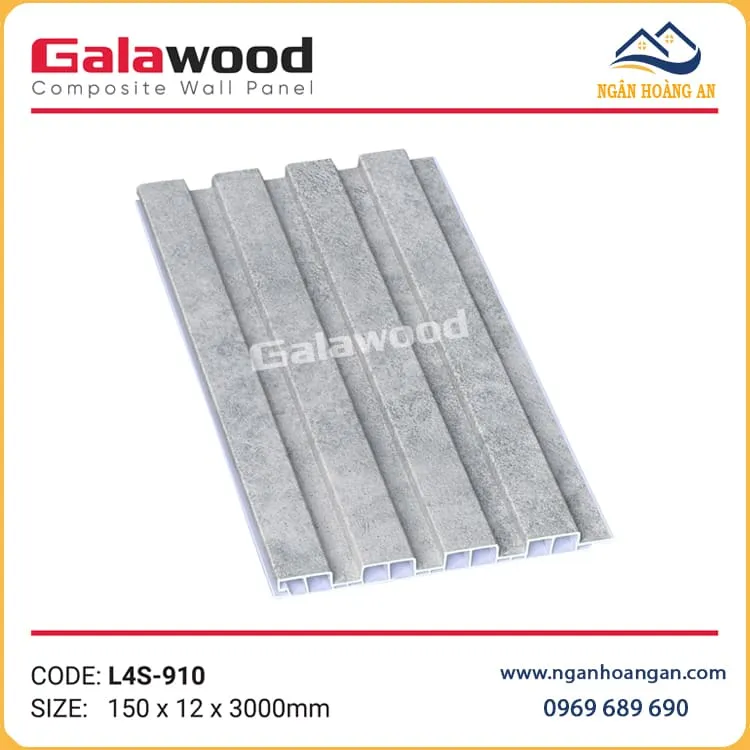 Tấm Nhựa Ốp Tường Lam Sóng Vân Bê Tông Galawood L4S-910