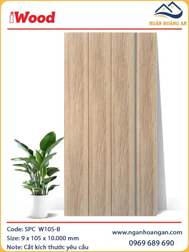Tấm Nhựa Ốp Tường Nano Giả Gỗ iWood W105-B