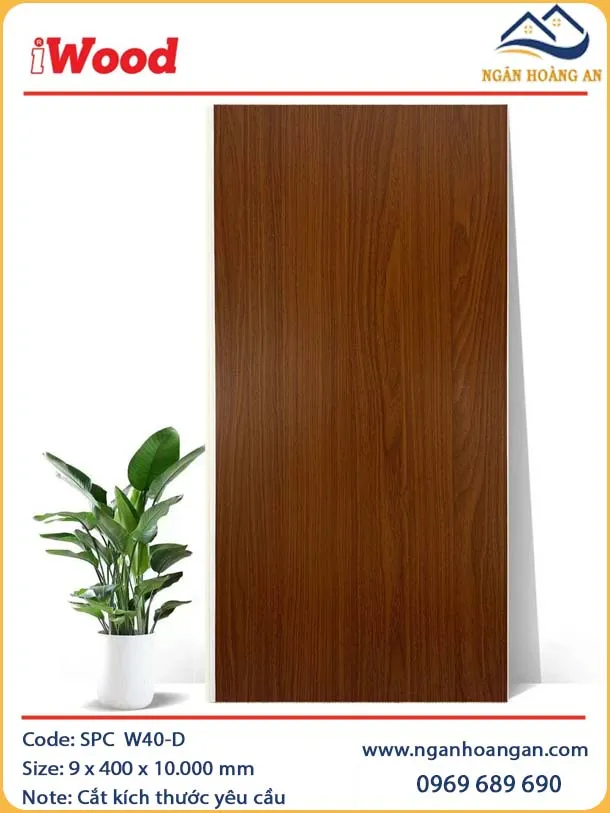 Tấm Nano Nhựa Giả Gỗ Ốp Tường iWood W40-D