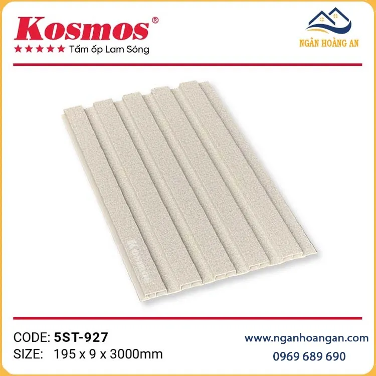 Tấm Ốp Nhựa Lam 5 Sóng Thấp Vân Vải Kosmos 5ST-927