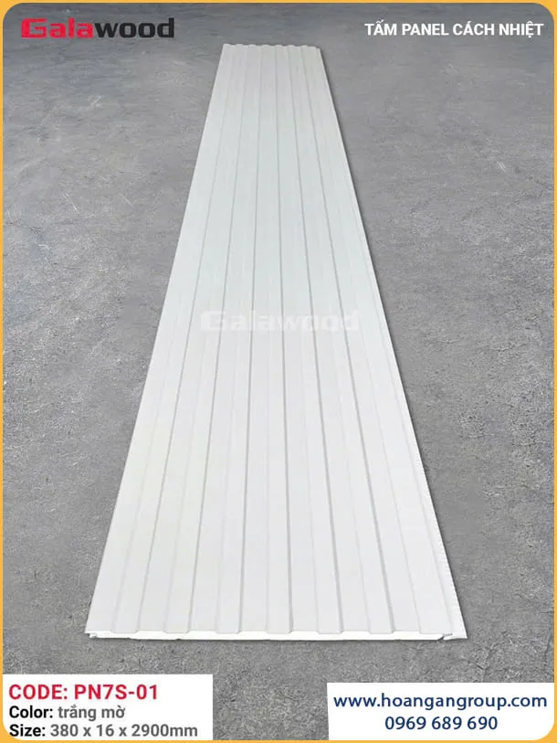 Tấm Ốp Panel Cách Nhiệt 7 Sóng Galawood PN7S-01 Trắng Mờ Tại Thủ Đức TPHCM