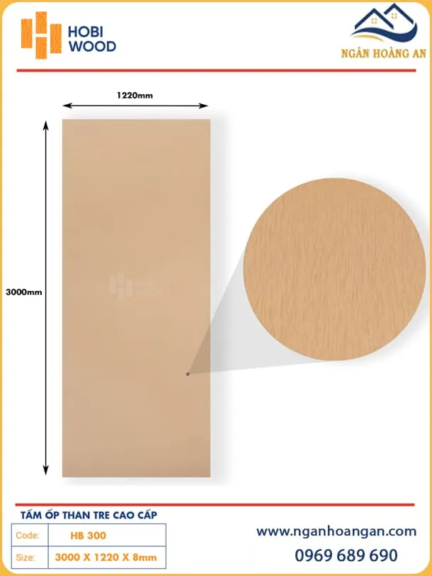 Tấm Ốp Tường Than Tre Đa Năng Kim Loại Hobiwood HB 300
