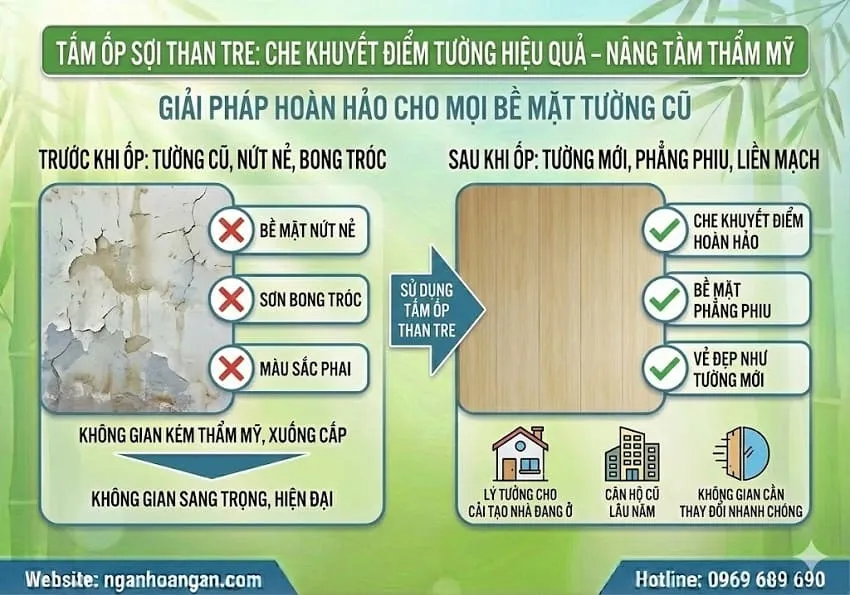 Tấm Ốp Sợi Than Tre Che Khuyết Điểm Tường Hiệu Quả – Nâng Tầm Thẩm Mỹ